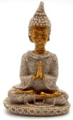 Szara tajska żywiczna figurka Buddy 9 cm