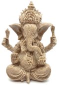 Żywiczna statuetka Ganesha, szara, 13 cm