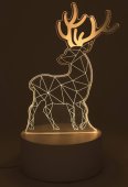 Lampka nocna USB, plastikowa, jeleń, 16 cm