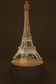 Lampka nocna USB, plastikowa, wieża Eiffla, 19 cm