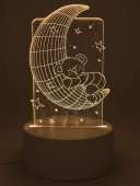 Lampka nocna USB, plastikowy księżyc, 14 cm