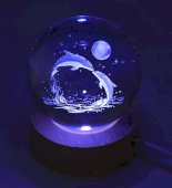 Lampka nocna USB Szklany delfin Wielokolorowy 6 cm