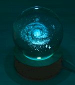 9 cm wielokolorowa szklana lampka nocna USB Galaxy Glass