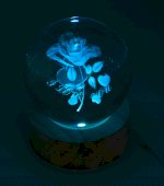 Lampka nocna USB różowa wielokolorowa szklana 6 cm