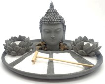 Głowa Buddy do ogrodu zen 28 cm
